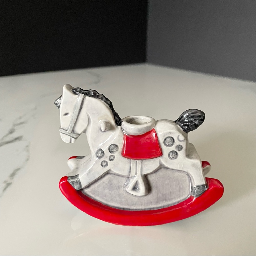 Rocking Horse Figurine Candle Holder by Goebel